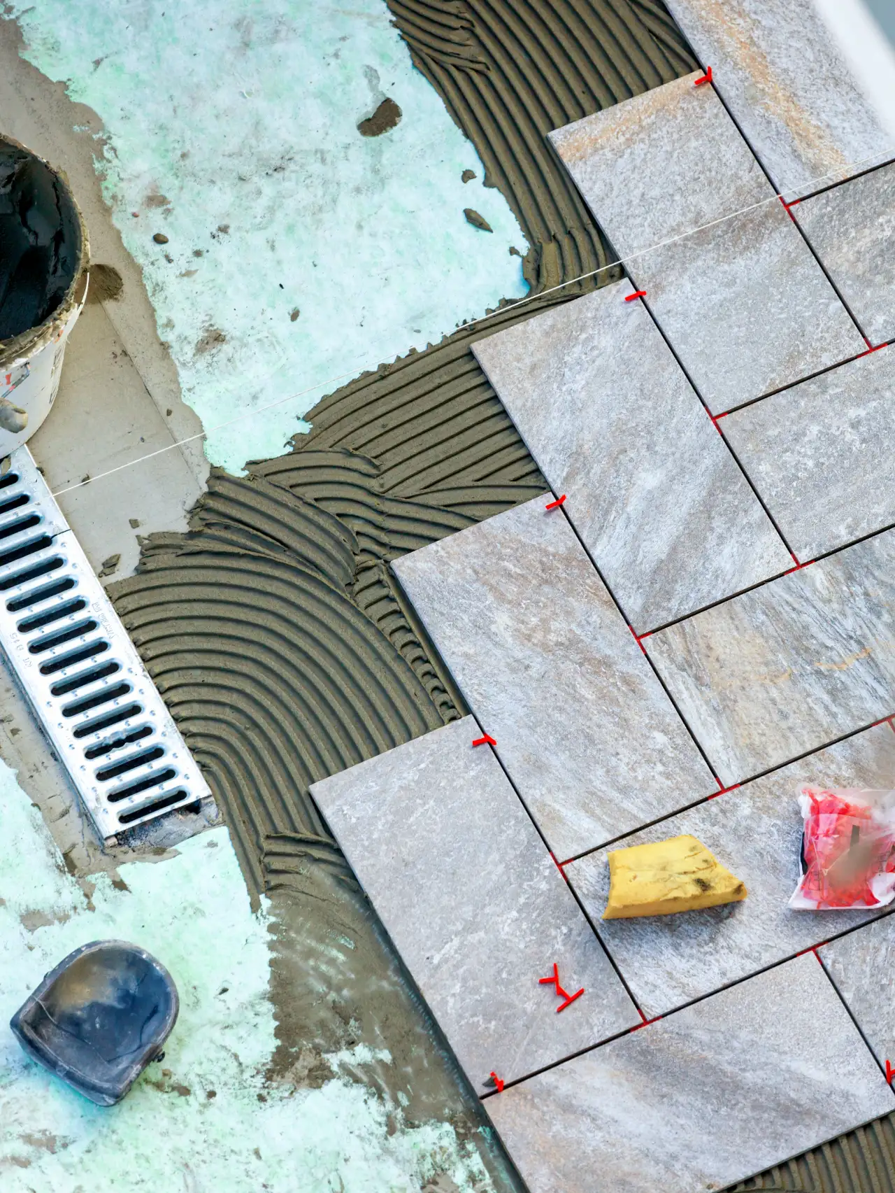 Outdoor ceramic paving laid with the right tools in Waterbury, CT