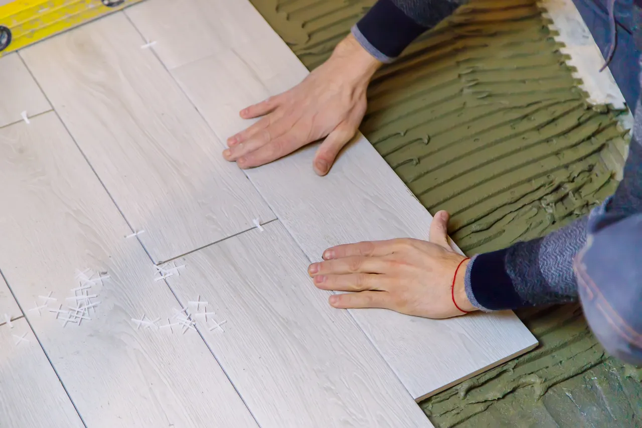 Tile installation in a Connecticut home