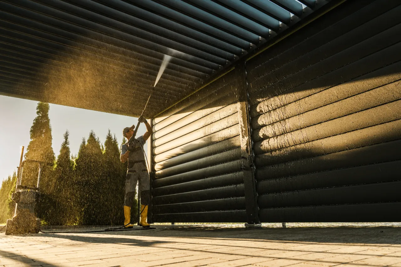 Washing a building exterior in Bridgeport, CT